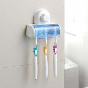 双庆五位魔力吸墙牙刷架 吸盘可爱创意套装 挂牙刷架子韩国牙刷挂
