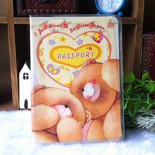 永远的朋友 护照套 卡通 透明 可爱 韩国 短款 证件套