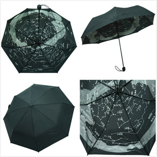 满百包邮 星座晴雨伞 创意银河系星空伞 实用三折折叠韩国学生伞