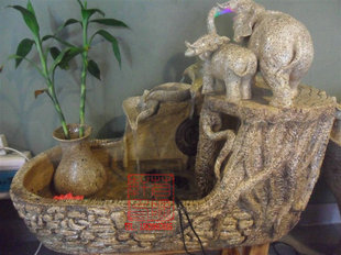 石湾陶瓷 流水喷泉 大象 大型子母象流水缸