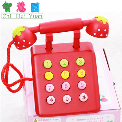儿童木制仿真角色扮演过家家女孩玩具电话机宝宝早教益智玩具批发