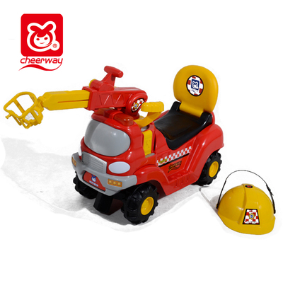 儿童玩具消防车可以伸缩的 滑行车可骑可坐学步车