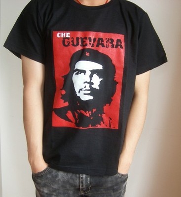 红色经典超人气领导革命者 切格瓦拉男T恤短袖棉黑色 摇滚男装