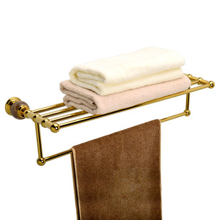 圣凯奥全铜挂件浴室毛巾架浴巾架毛巾架钛金双层毛巾架浴室置物架