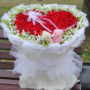 【特价鲜花】“鲜花”99朵红玫瑰求婚生日鲜花“七夕”送花速五