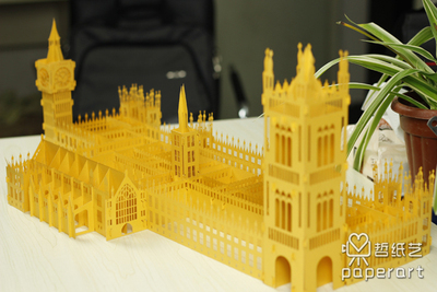 英国威斯敏斯特宫殿城堡纸雕模型 DIY小屋手工制作建筑拼装纸模型