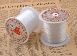 DIY饰品配件串珠材料 串珠线 无弹力线水晶鱼线 透明白 1.2元/卷
