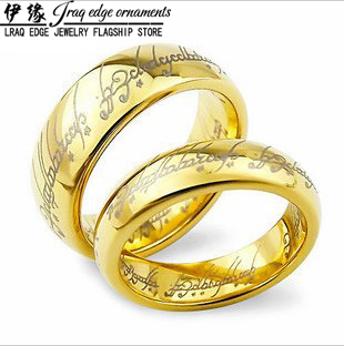戒指至尊魔戒钛钢镀金情侣对戒子指环韩版新男女士饰品送生日礼物