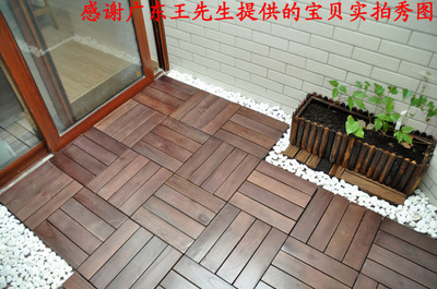 新品花园阳台阳光房地板地砖实木地板厂家直销 檀木素面户外地板