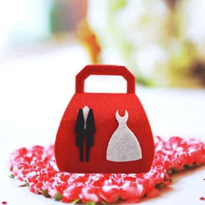 2015欧式创意喜糖盒子结婚用品批发  婚礼大号可放烟喜糖袋成品