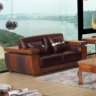 真皮纯实木沙发 组合单双三人实木沙发 特价沙发北欧日式中式家具