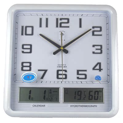 北极星双液显客厅挂钟 现代时钟 办公大石英钟 卧室创意电子钟表