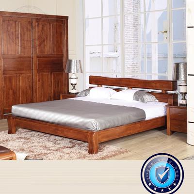 老木坊家具中式现代全实木象牙木双人床高箱床1.5米1.8米原木特价