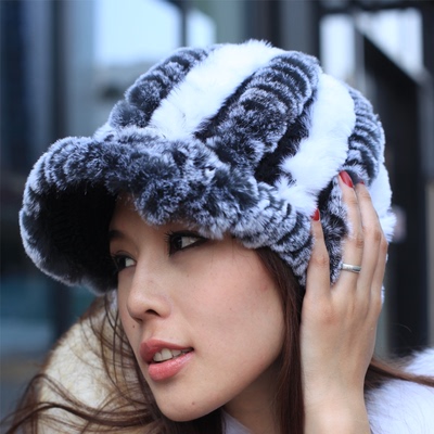 冬季新款皮草帽子獭兔毛帽子女夏天韩版鸭舌帽女帽保暖帽
