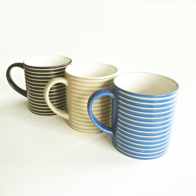 【有爱小铺】 zakka家居 出口英国Denby品牌条纹陶瓷水杯子