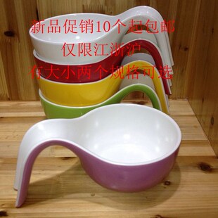 密胺仿瓷塑料碗翠华茶餐厅特色云吞面碗牛肉面碗带柄创意碗密胺碗
