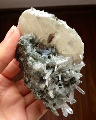 【奇石缘】矿物晶体 方解石+水晶+日光榴石共生