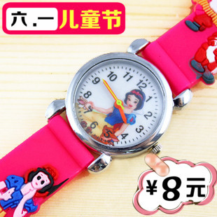 热销！迪士尼胶表 可爱白雪公主卡通韩版儿童手表 学生女孩女款表