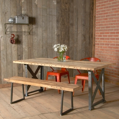 实木家具原木复古铁艺餐桌书桌 长凳 美式乡村北欧咖啡茶餐厅桌椅