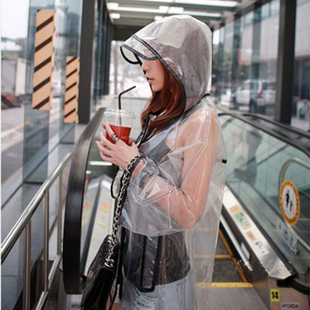 彩边透明雨衣 雨披 韩版时尚 超柔软防水 环保EVA花边雨衣包邮