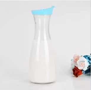 透明玻璃牛奶瓶/密封瓶奶杯/冷水瓶/带盖饮料瓶/1L牛奶瓶/果汁瓶