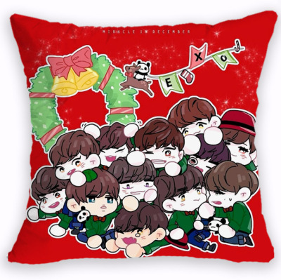12月的奇迹圣诞节exo可爱卡通Q版同款周边写真抱枕靠垫