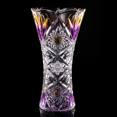 bingyi 包免邮欧式彩色水晶品质透明玻璃富贵竹大号花瓶绿萝花器
