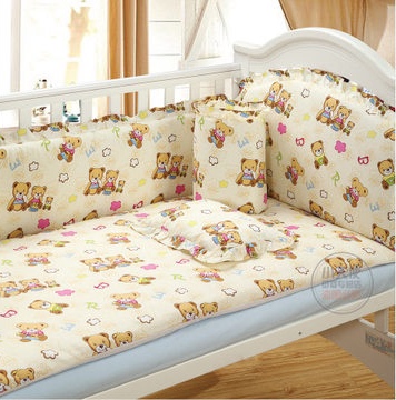 康威 纯棉婴儿床品六件套 可拆洗宝宝全棉床品婴儿床床围套件
