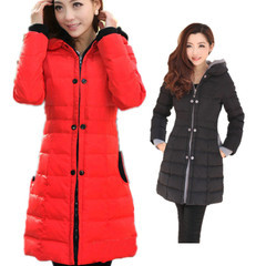 2014年冬季羽绒棉服 中长款棉衣 韩版修身女装冬季长外套
