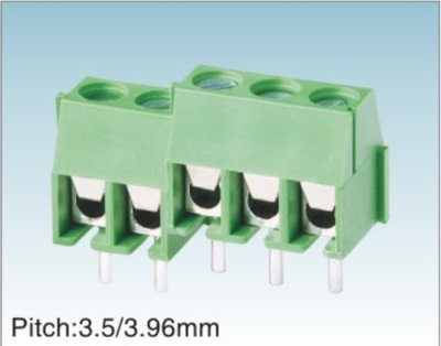 EX/KF350V间距3.5mm/3.96mm欧式接线端子螺钉绿色可拼接PBC板