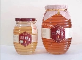 透明玻璃瓶蜂蜜瓶子螺丝瓶螺纹瓶1000克蜂蜜瓶。
