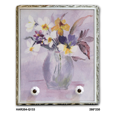实木相框超薄哑光玻璃欧美原画芯挂钩多用花瓶花卉装饰画