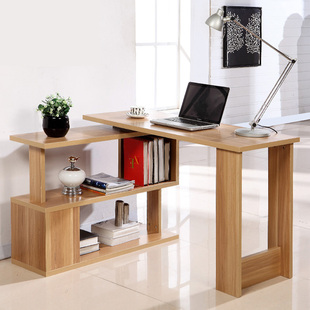简约转角台式电脑桌台式桌家用书桌书架书柜组合办公桌简易桌子