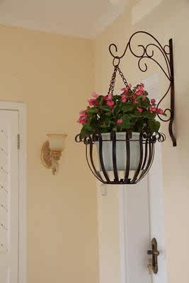 复古铁艺阳台壁挂架墙上客厅装饰吊兰花架置物架花篮绿萝特价包邮