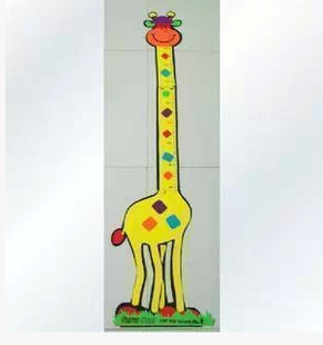 婴幼儿卡通动物身高挂尺* 身高表*身高墙贴成长见证长颈鹿身高
