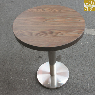 西餐桌椅组合 奶茶店咖啡店桌椅 原木色方桌 小圆桌 不锈钢餐桌