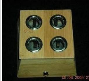 精品竹制四孔温灸盒(4孔艾灸盒、温灸器)