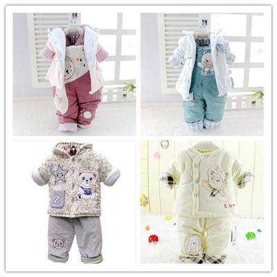 0-1-2岁冬季宝宝棉衣棉袄套装加厚婴儿外出服新生儿衣服秋冬棉衣