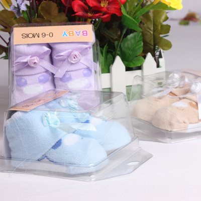0-6个月新生宝宝盒装立体袜初生 婴儿短款小袜子 幼儿春秋季棉袜