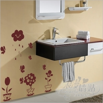 盆景  浪漫创意墙贴纸衣柜镜面卫生间浴室玻璃家装墙壁墙面装饰