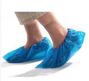 厂家直销一次性防水防雨鞋套白蓝色塑料鞋套透明脚套100只/包环保