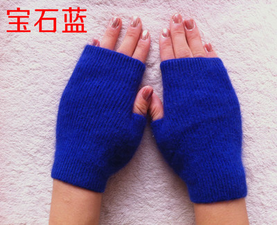 韩国时尚貂绒手套半指手套羊绒手套羊毛手套情侣手套男女通用手套