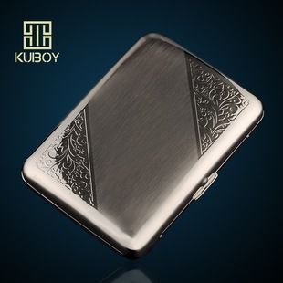 正品KUBOY 酷宝烟盒超薄拉丝蚀刻烟盒创意烟盒16支装
