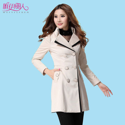 2014新款女装秋冬季韩版宽松修身中长款气质大码长款女式风衣外套