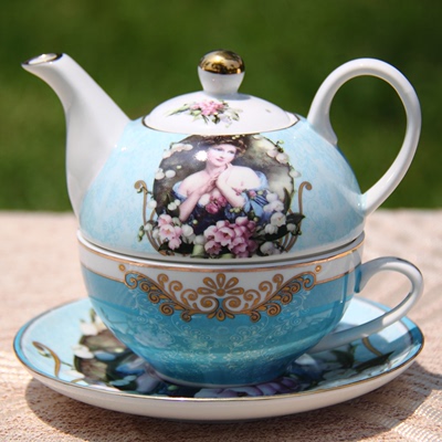 子母杯碟壶具套装咖啡杯骨瓷便携式欧式英式茶具简约创意结婚礼品
