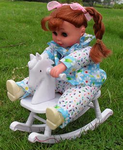 儿童节礼物宝宝毛绒创意玩具公仔生日礼品 小木马摇马芭比娃娃