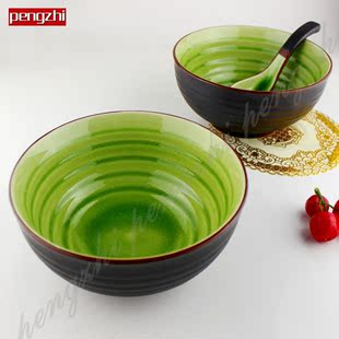大碗汤碗面碗创意甜品碗 日式拉面碗陶瓷饭碗沙拉碗罗纹泡面碗
