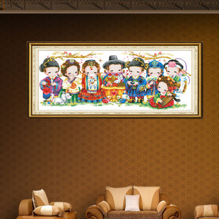 正品最新款十字绣 客厅大幅 韩版百年好合 韩国婚礼卡通人物结婚