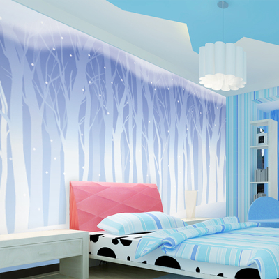 大型壁画 温馨卧室床头墙纸 客厅沙发电视背景墙壁纸 紫色树包邮