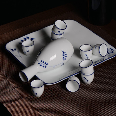 三环陶瓷高档时尚日式酒具套装12头釉中花之语创意礼品正品特价